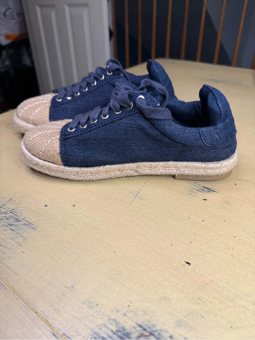 Catherine Malandrino Denim Low-Top Sneakers in Navy - Picture 5 of 9